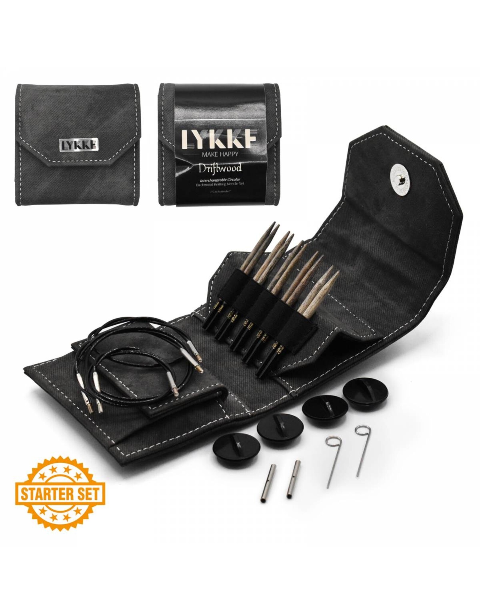 Lykke Lykke Driftwood 3.5" Interchangeable Needle Starter Set