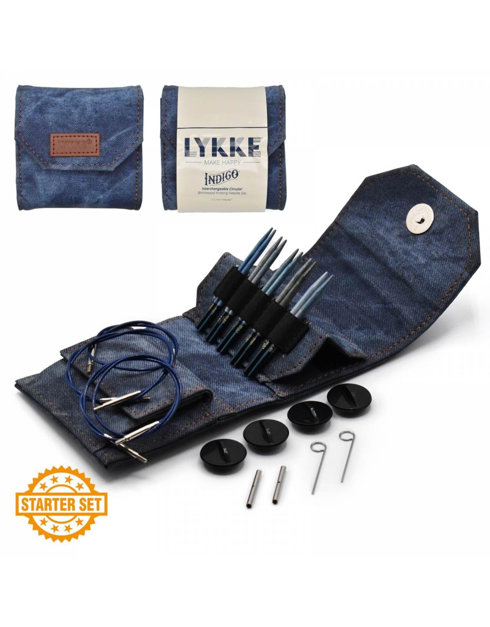 Lykke Lykke Indigo 3.5" Interchangeable Needle Starter Set