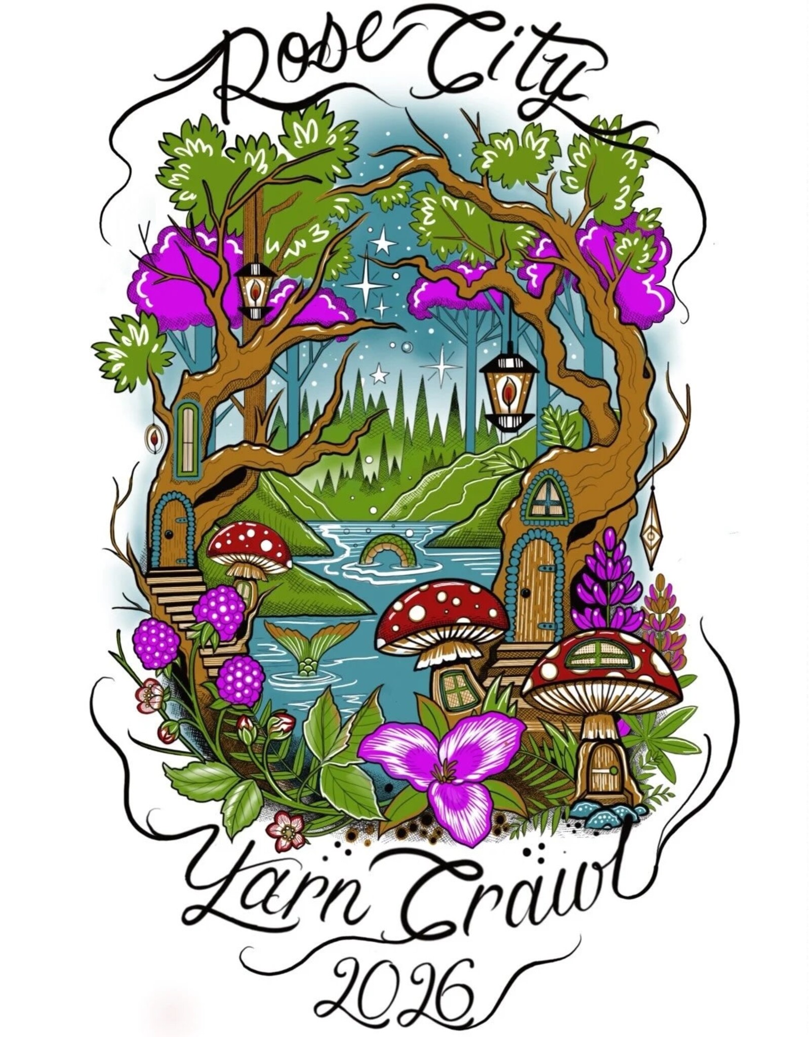 For Yarn's Sake Rose City Yarn Crawl 2026 Logo Sticker
