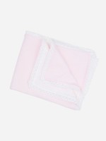 LACE TRIMMED BLANKET ( Pink, Blue, White)