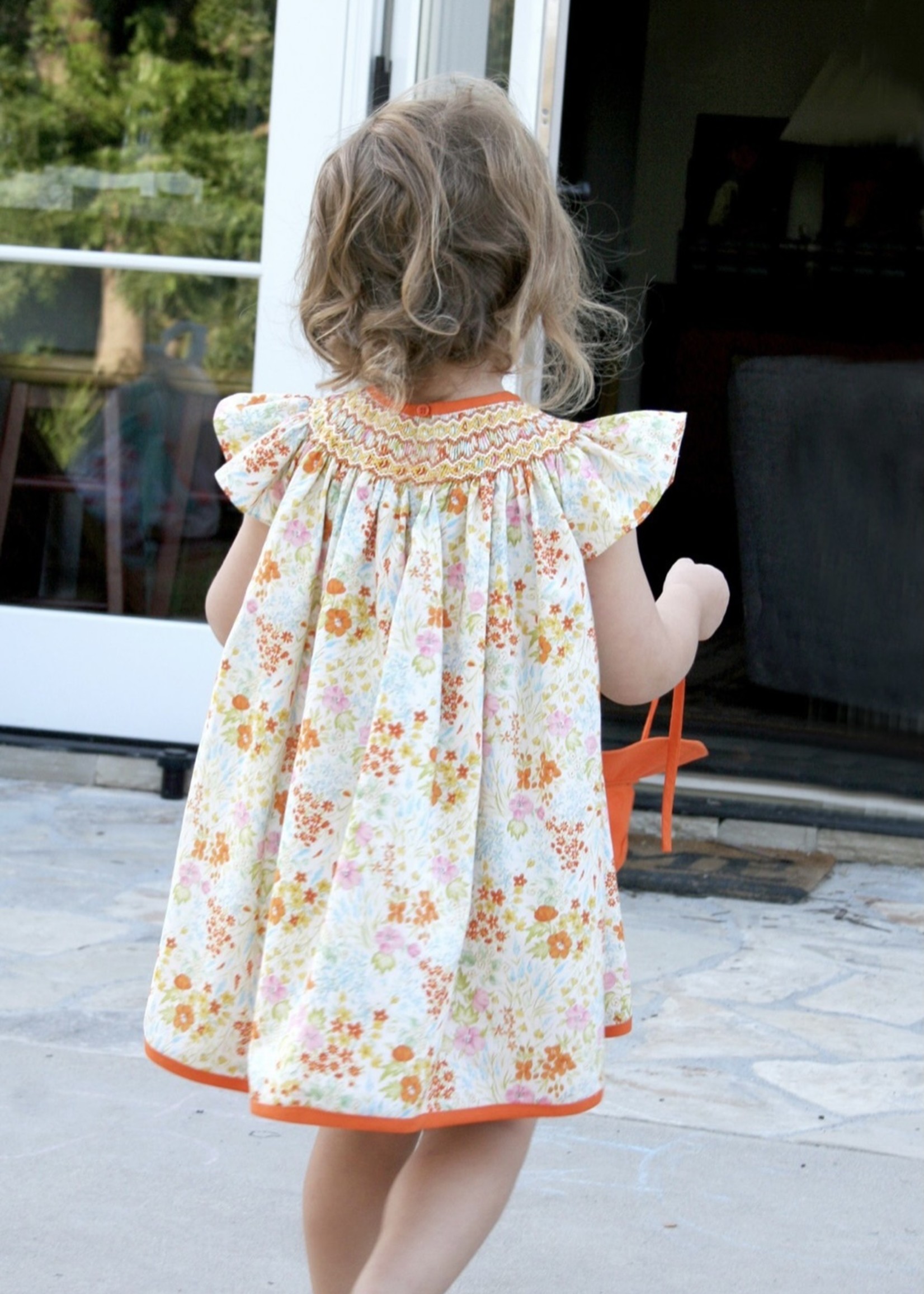 ORANGE SMOCKED BISHOP