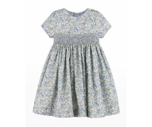 NAVY FOREST GREEN SMOCK DRESS - Layette 