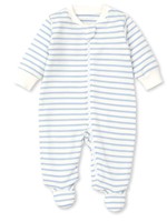 KIS BASIC STRIPES BLUE FOOTIE W/ ZIP STR