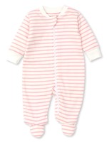 KIS BASICS STRIPES PINK FOOTIE W/ ZIP STR