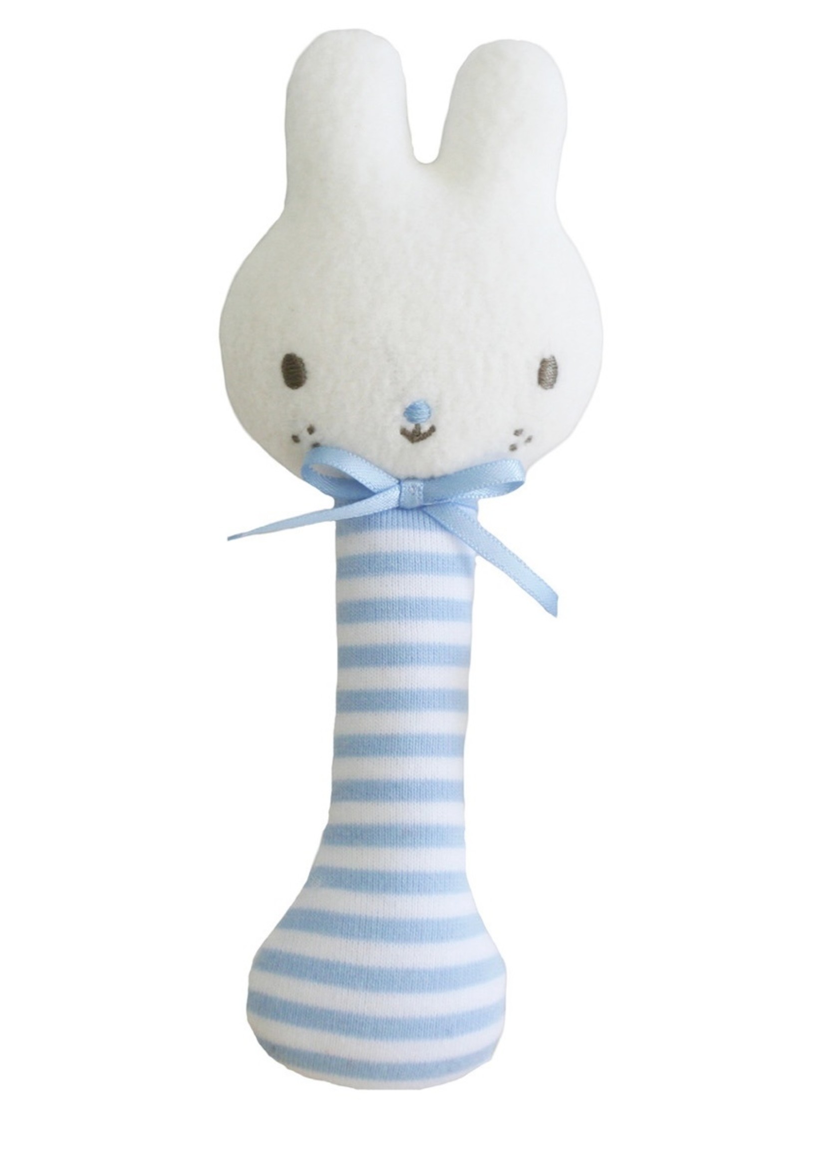 BABY BUNNY STICK RATTLE BLUE