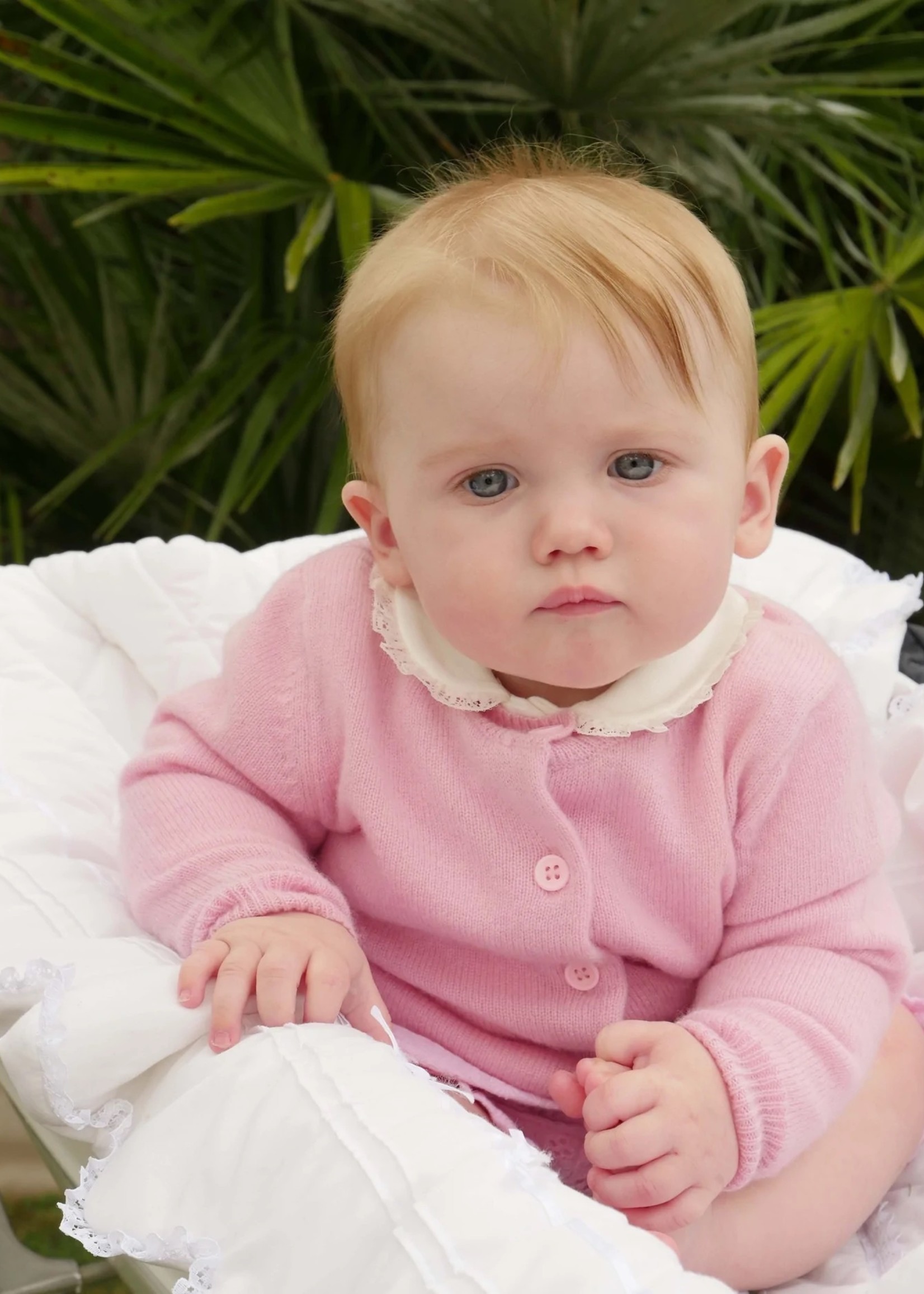 PINK CASHMERE CARDIGAN, BABY