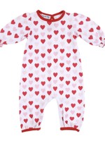 MAG RED HEART TO HEART PRINTED RUFFLE L/S PLAYSUIT