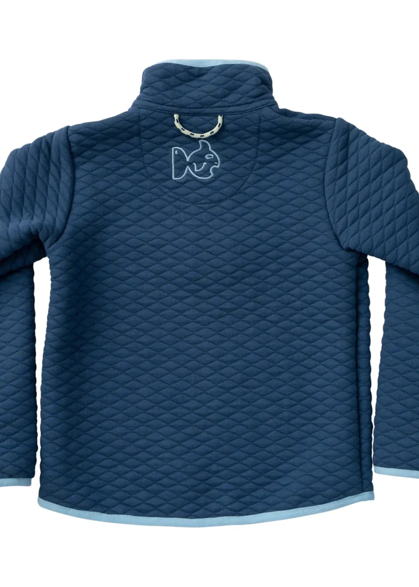 MOONLIGHT BLUE QUILTED PULLOVER