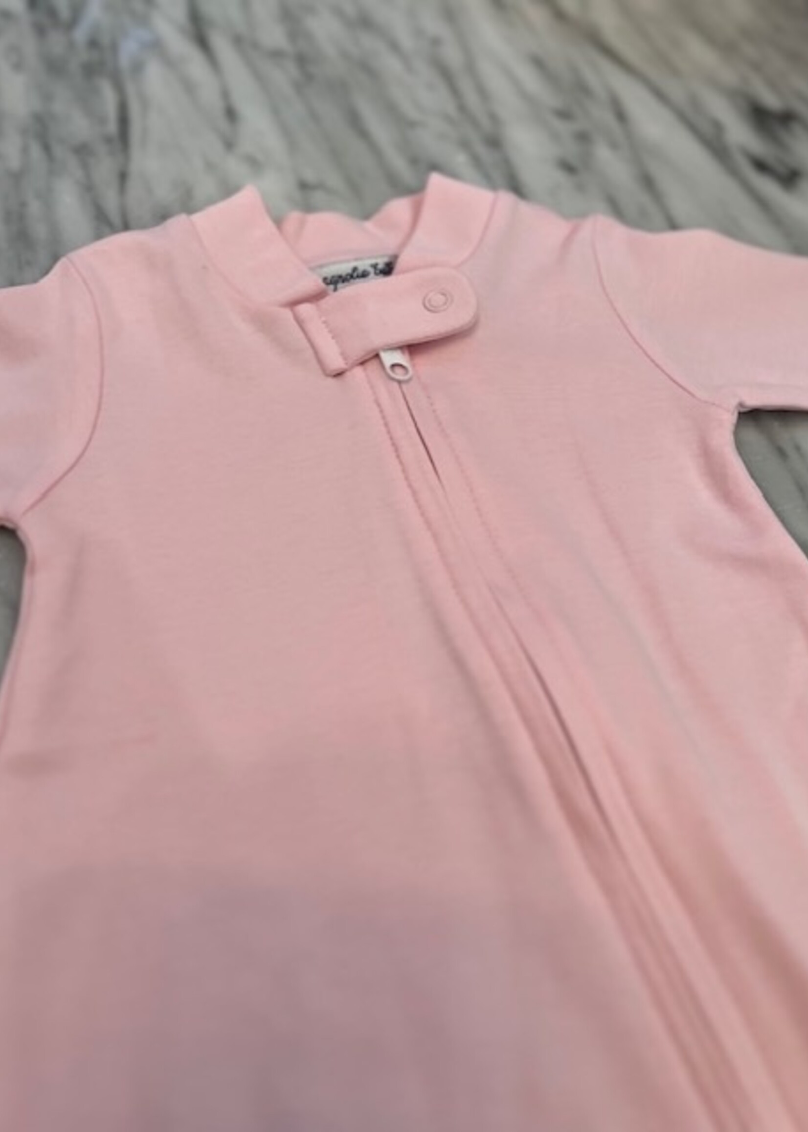 PINK SIMPLY SOLIDS ZIPPER FOOTIE