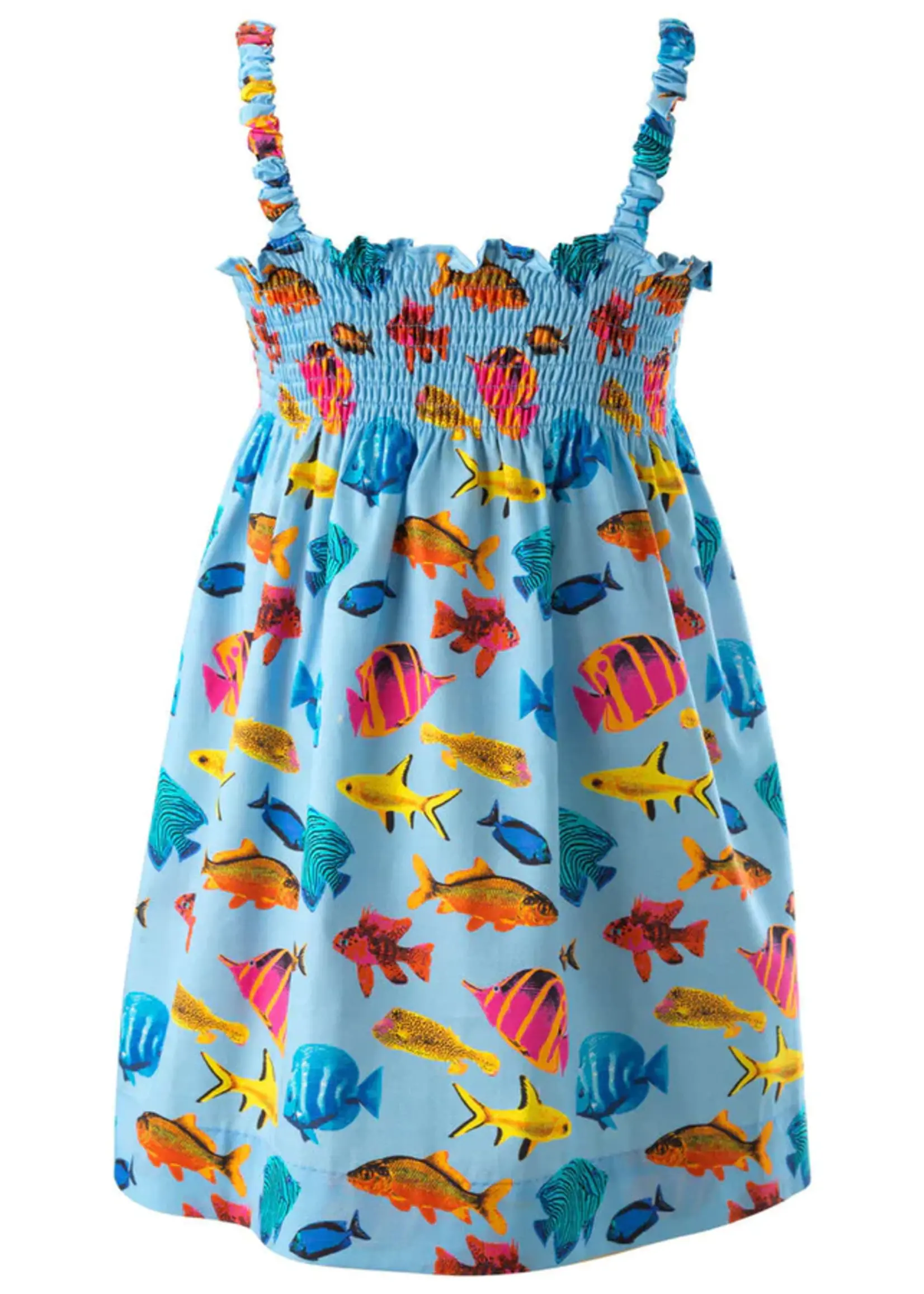 Girls Dress Navy Blue Dot Sea Fish Ocean Beach Halter Dress – Sunny Fashion