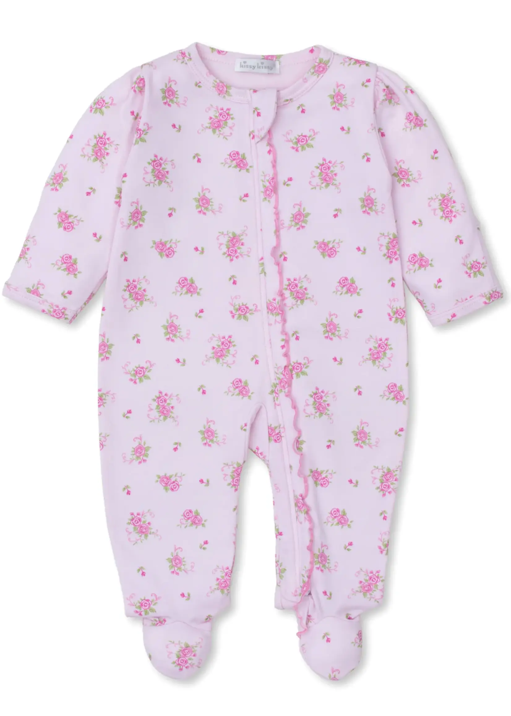 PINK ROSE SCROLLS ZIP FOOTIE