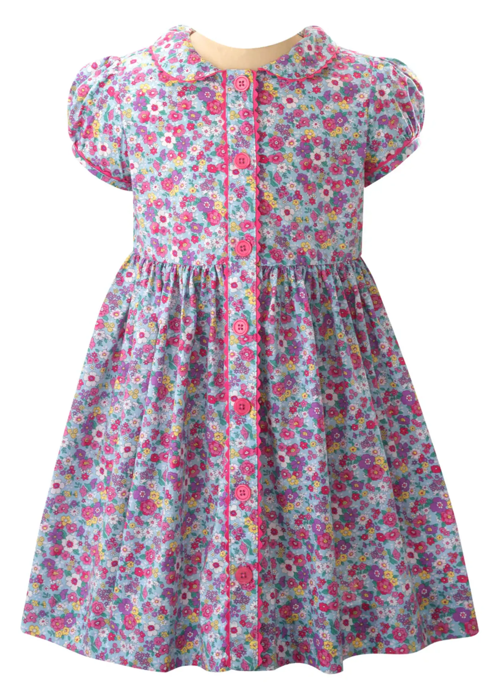 PINK CANDY FLORAL BUTTON DRESS & BLOOMERS