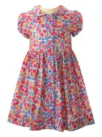 RED MEADOW FLORAL BUTTON DRESS