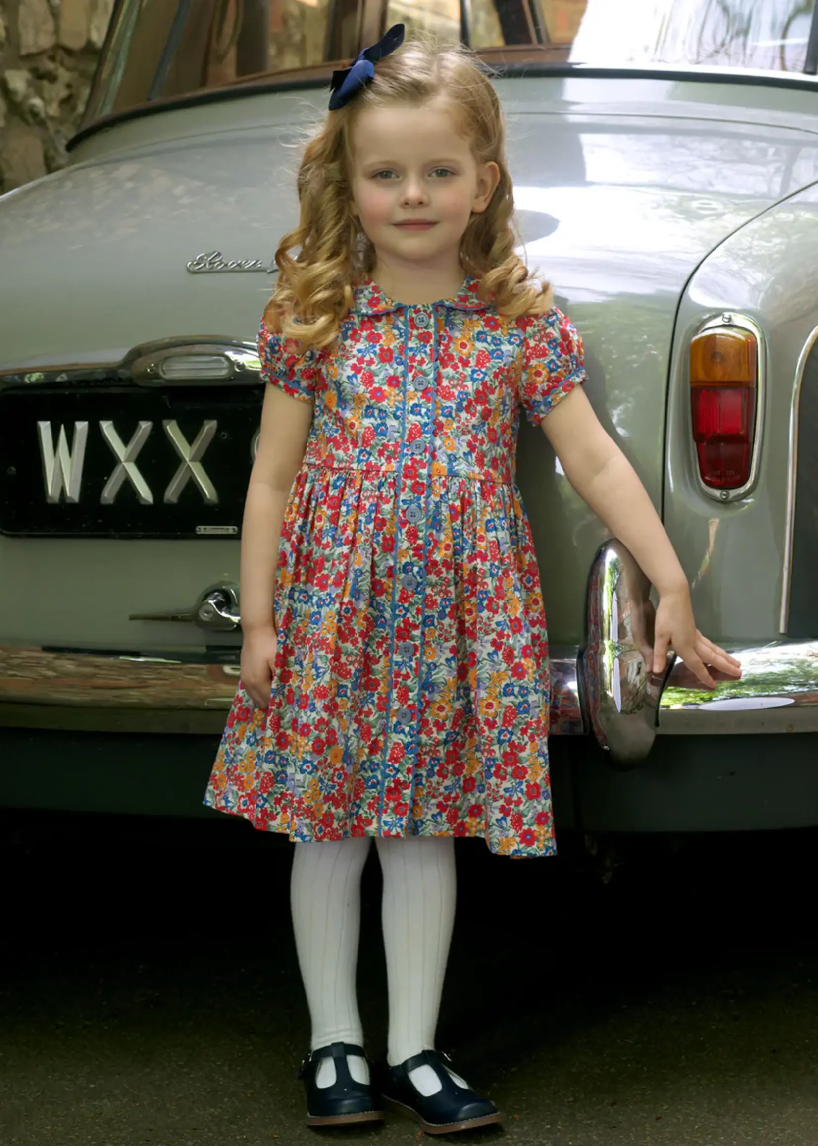 RED MEADOW FLORAL BUTTON DRESS