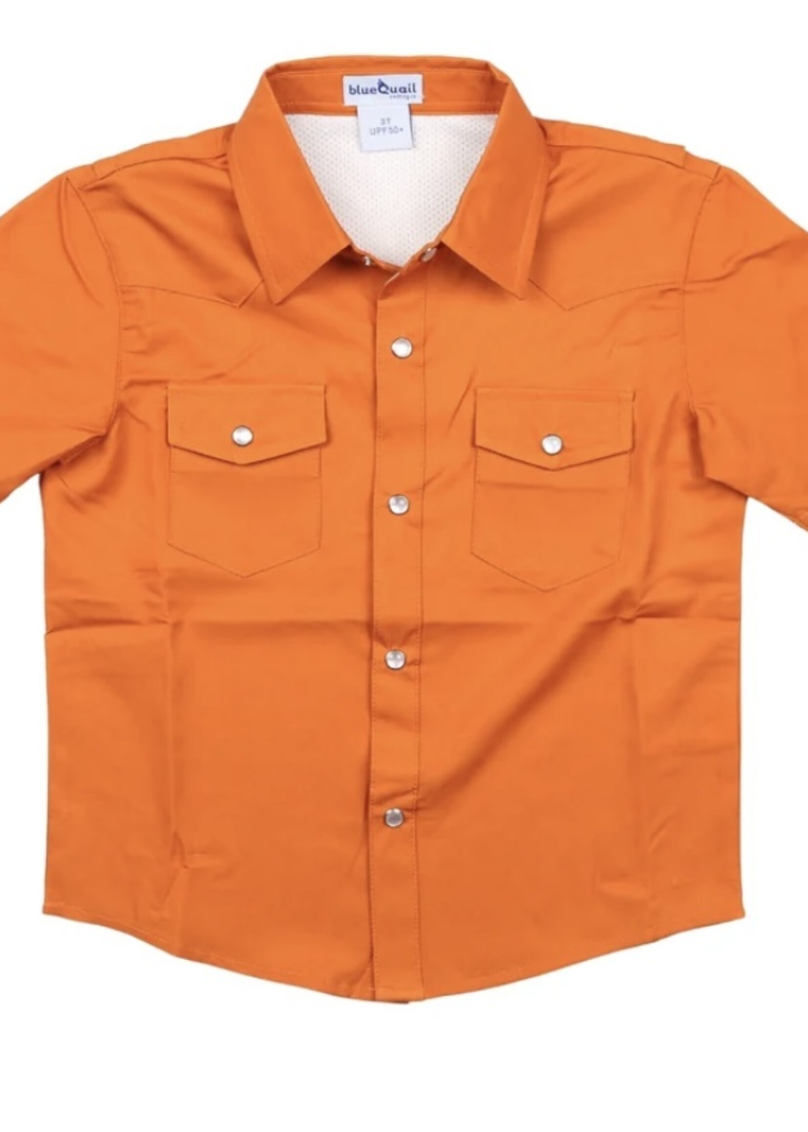 BURNT ORANGE FLANNEL PEARL SS SNAP