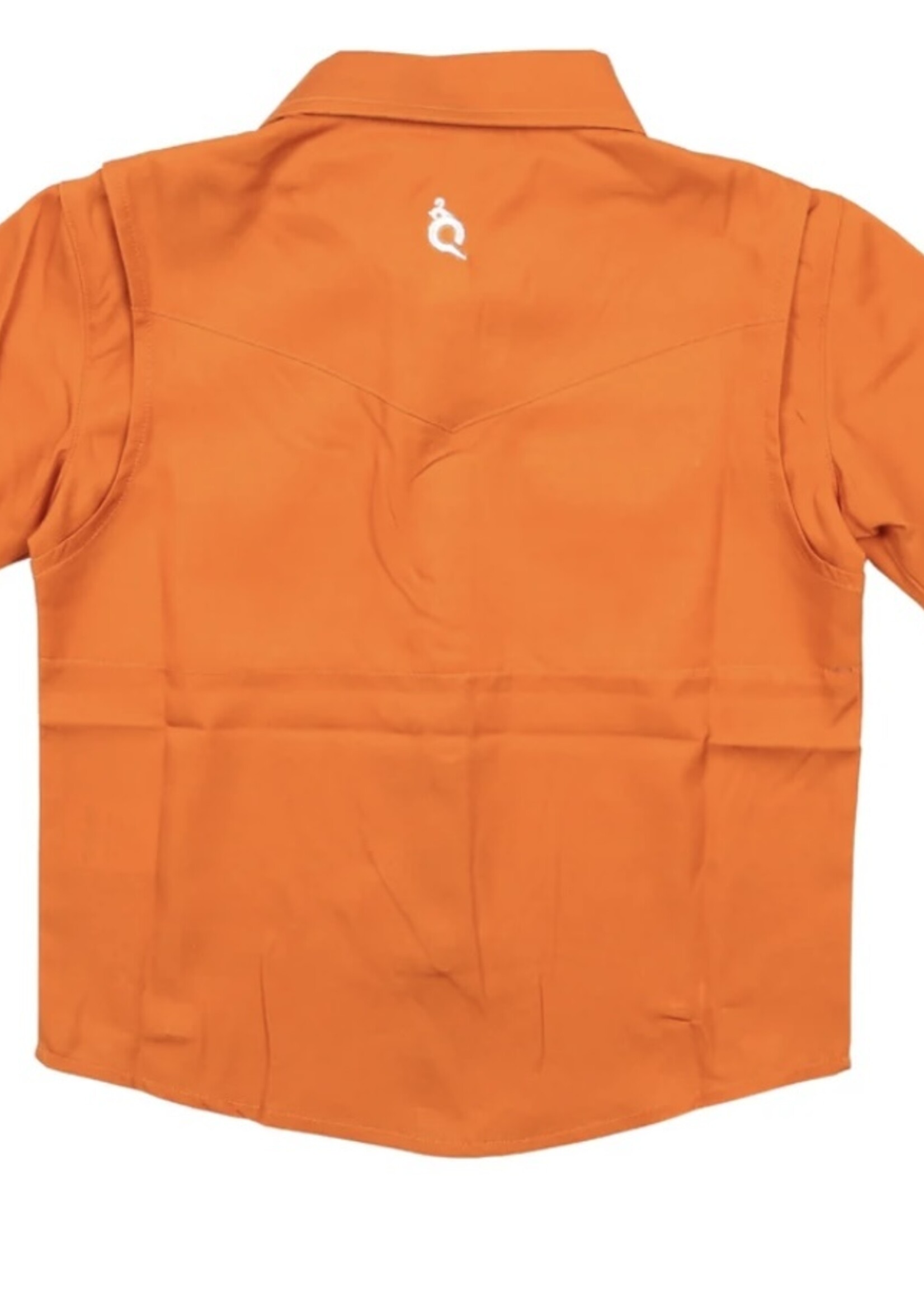 BURNT ORANGE FLANNEL PEARL SS SNAP