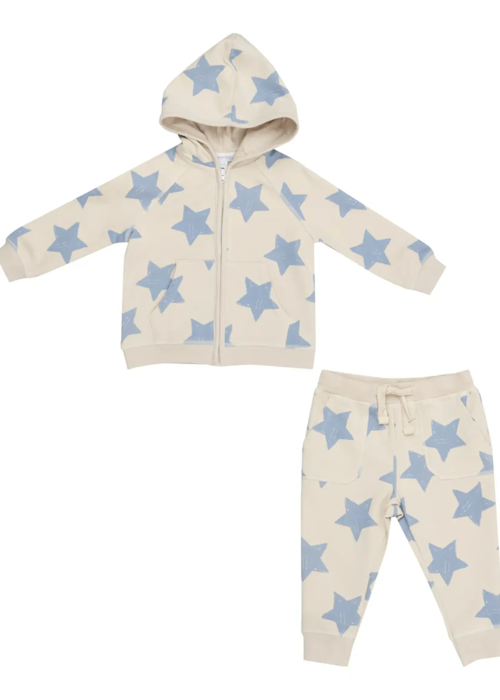 FRENCH TERRY SKETCHY STARS BLUE HOODIE AND JOGGER