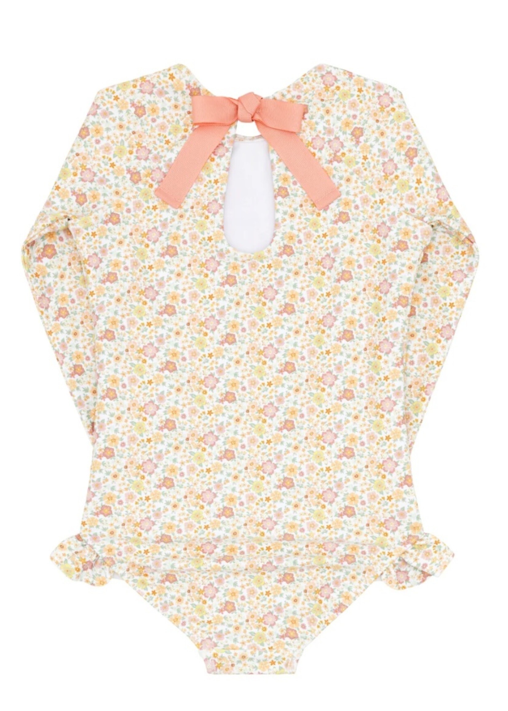 MARIGOLD FLORAL RASHGUARD ONE PIECE