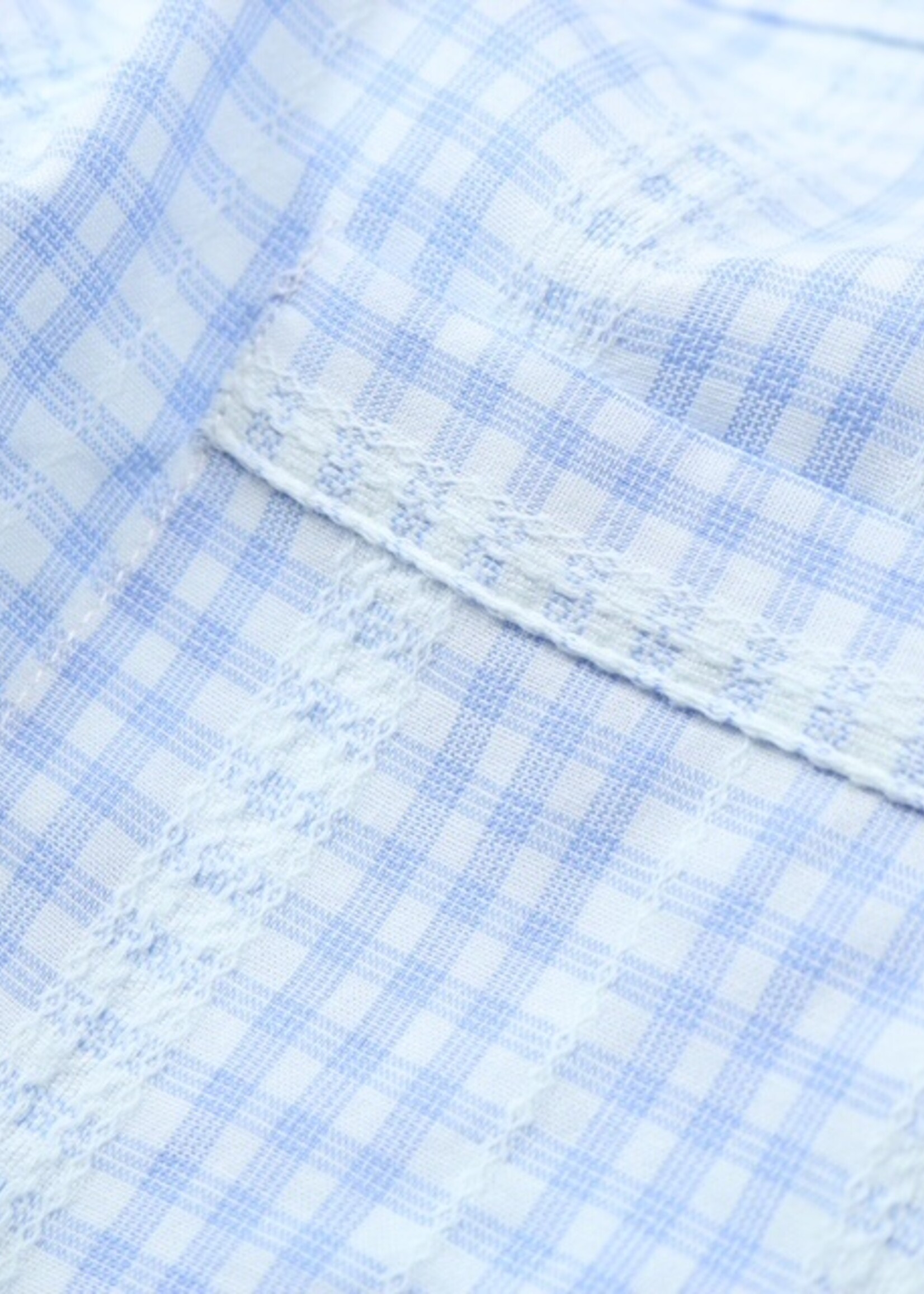 BLUE PLAID GUAYABERA SHIRT