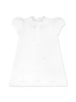 BLESSING WHITE BLUE FLORAL EMBROIDERED KNOTS DRESS