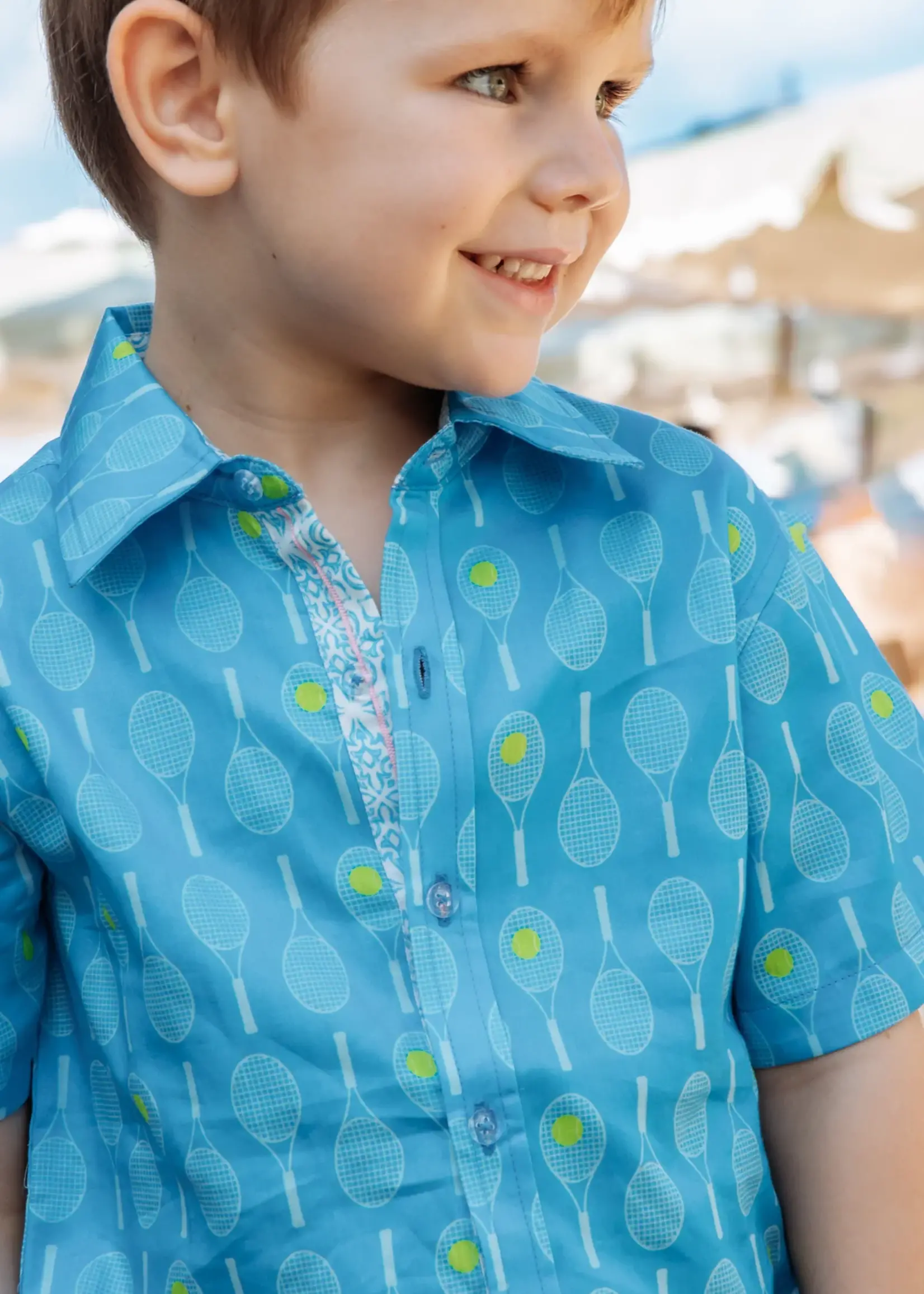 BLUE TENNIS SHORT SLEEVE SHIRT