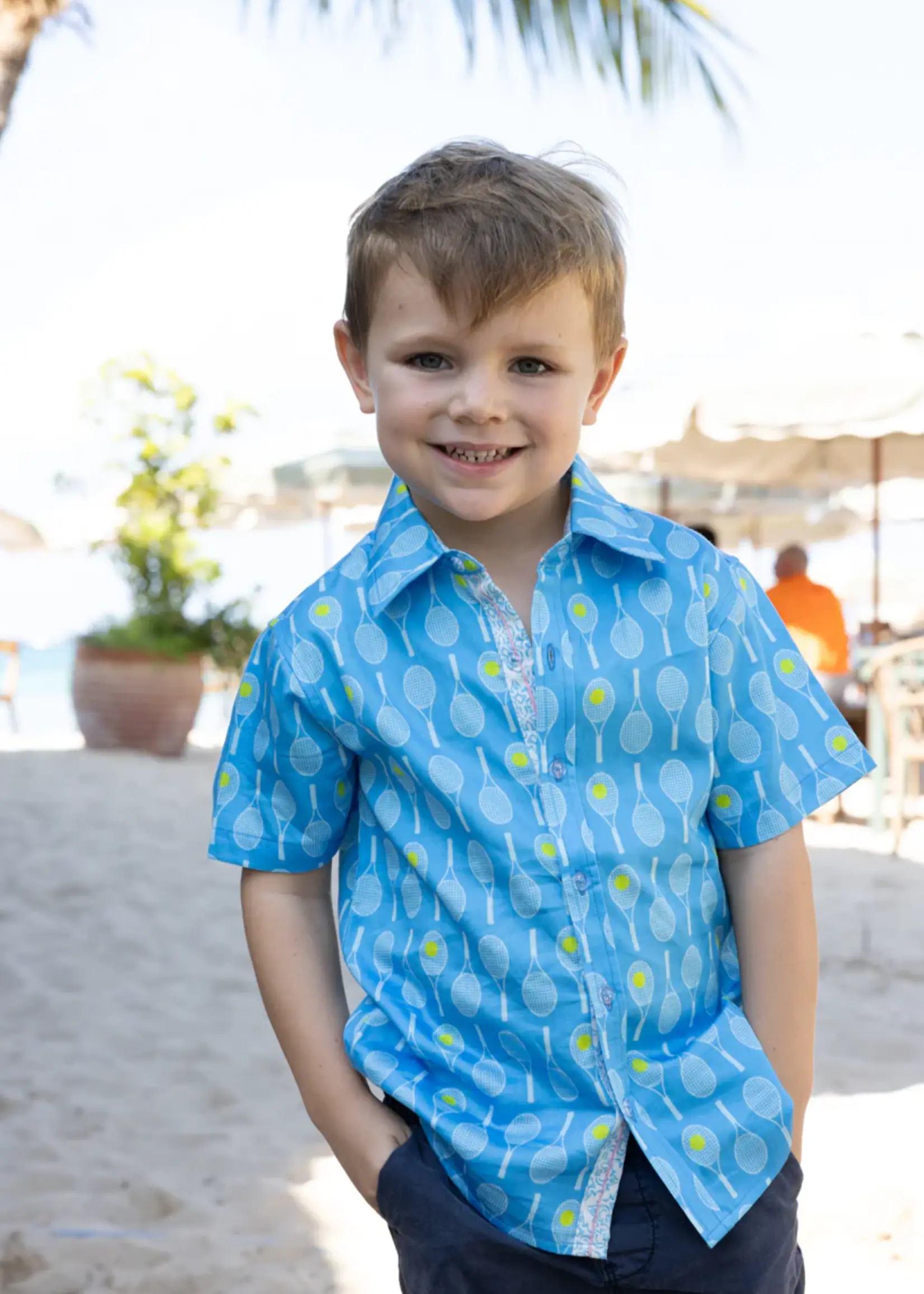 BLUE TENNIS SHORT SLEEVE SHIRT