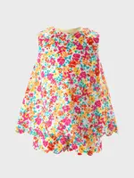 PINK LEAFY FLORAL SCALLOP SET