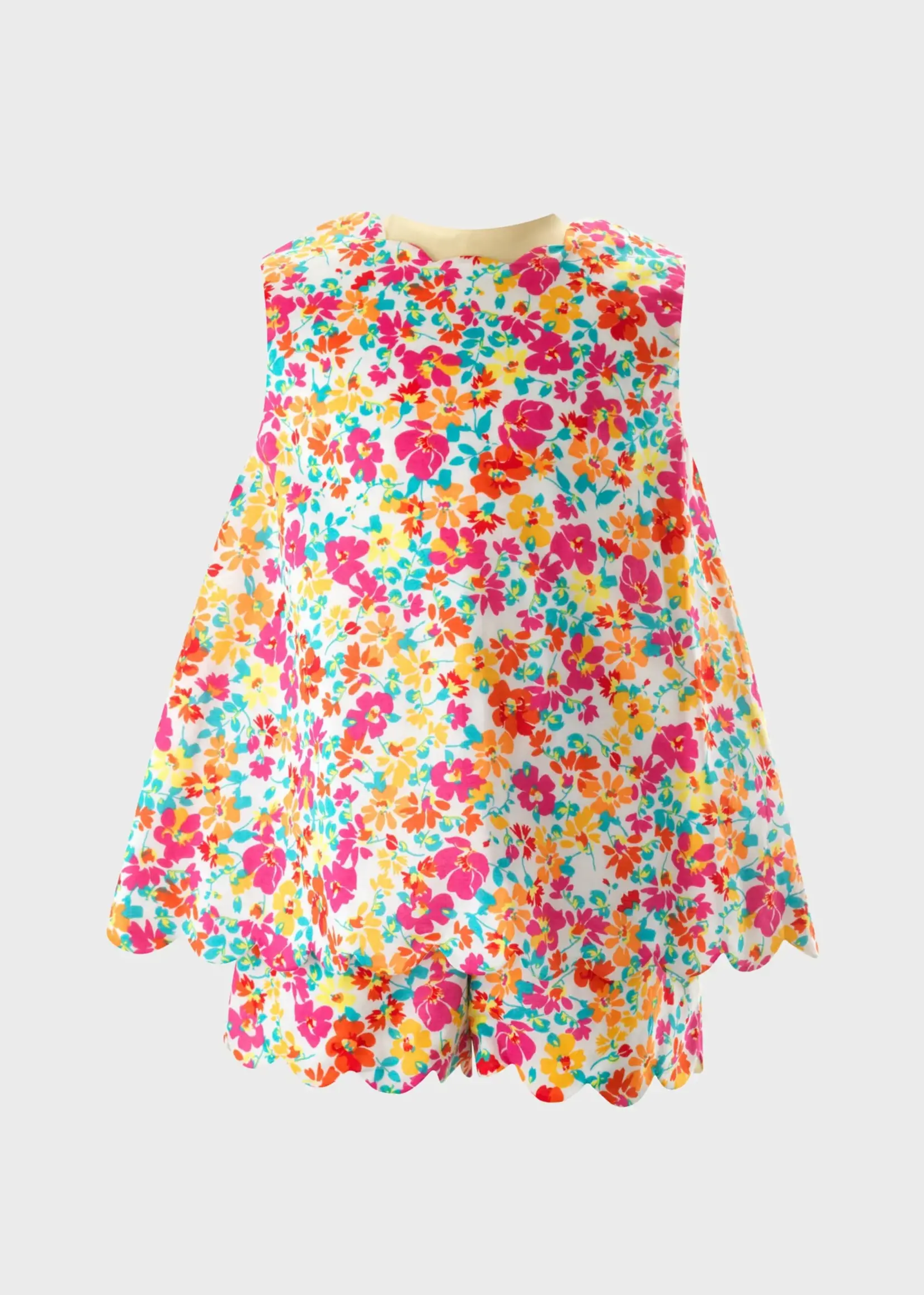PINK LEAFY FLORAL SCALLOP SET