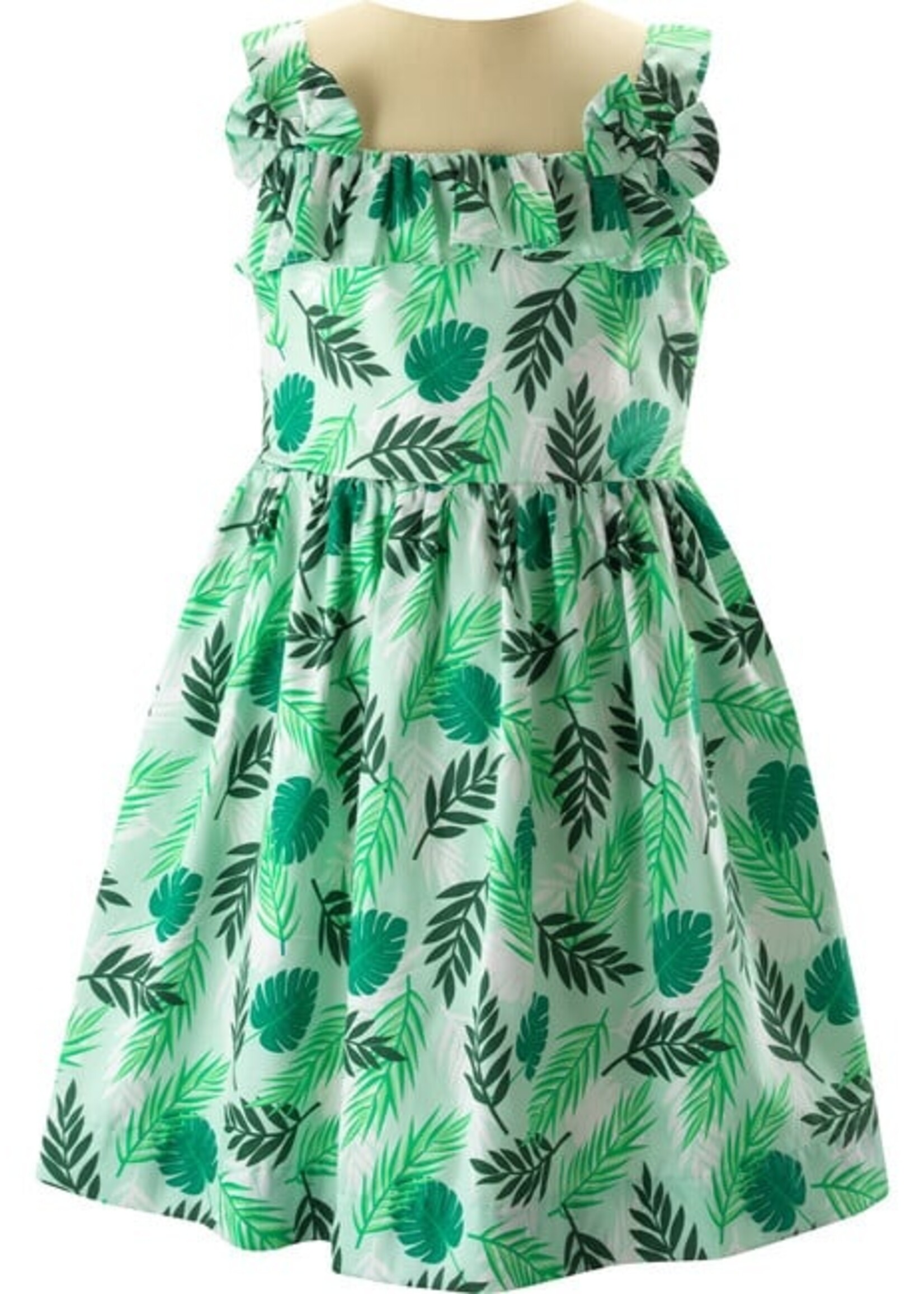 GREEN PALM TREE SUNDRESS