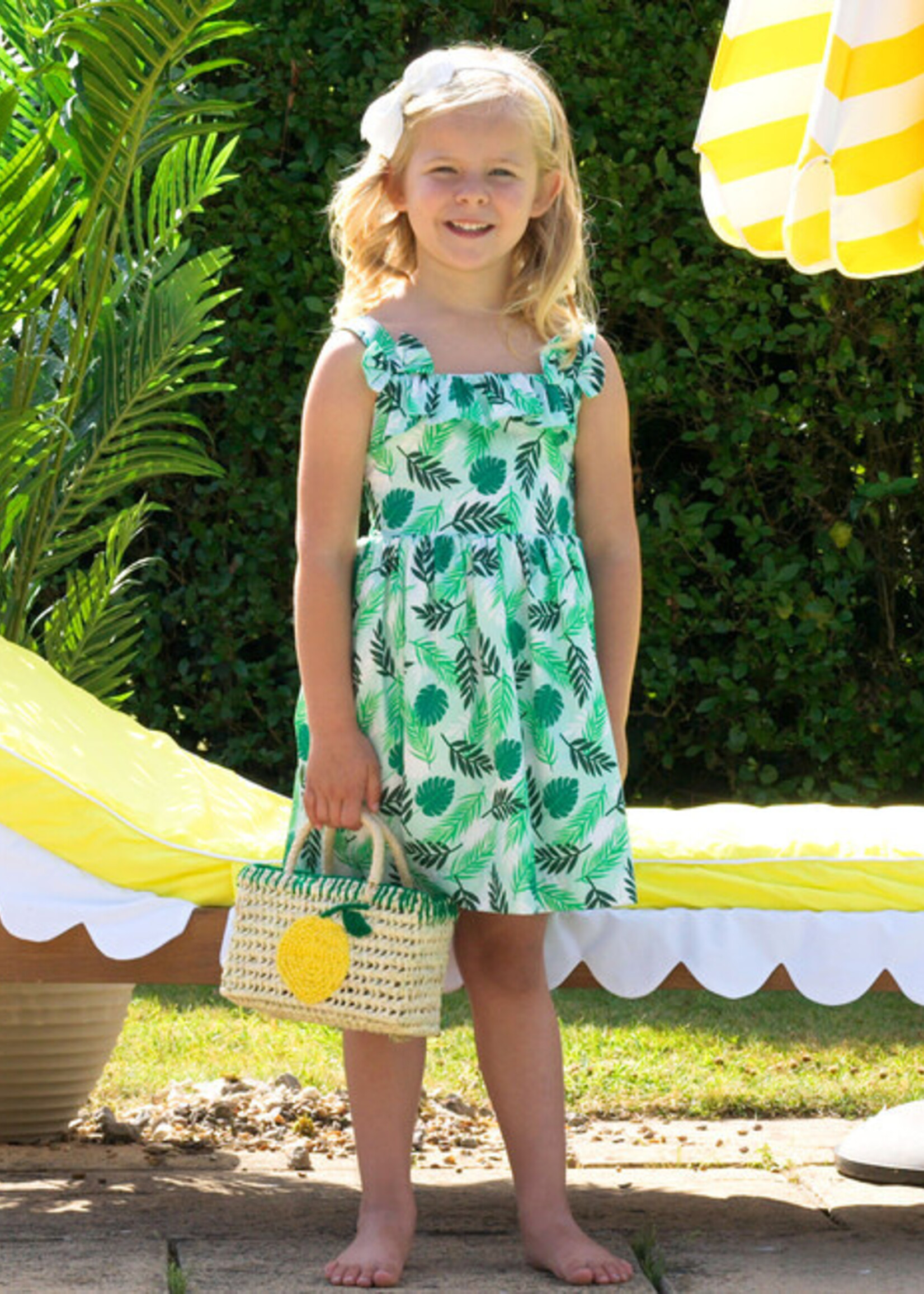 GREEN PALM TREE SUNDRESS