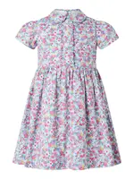 PINK CANDY FLORAL HALF BUTTON DRESS