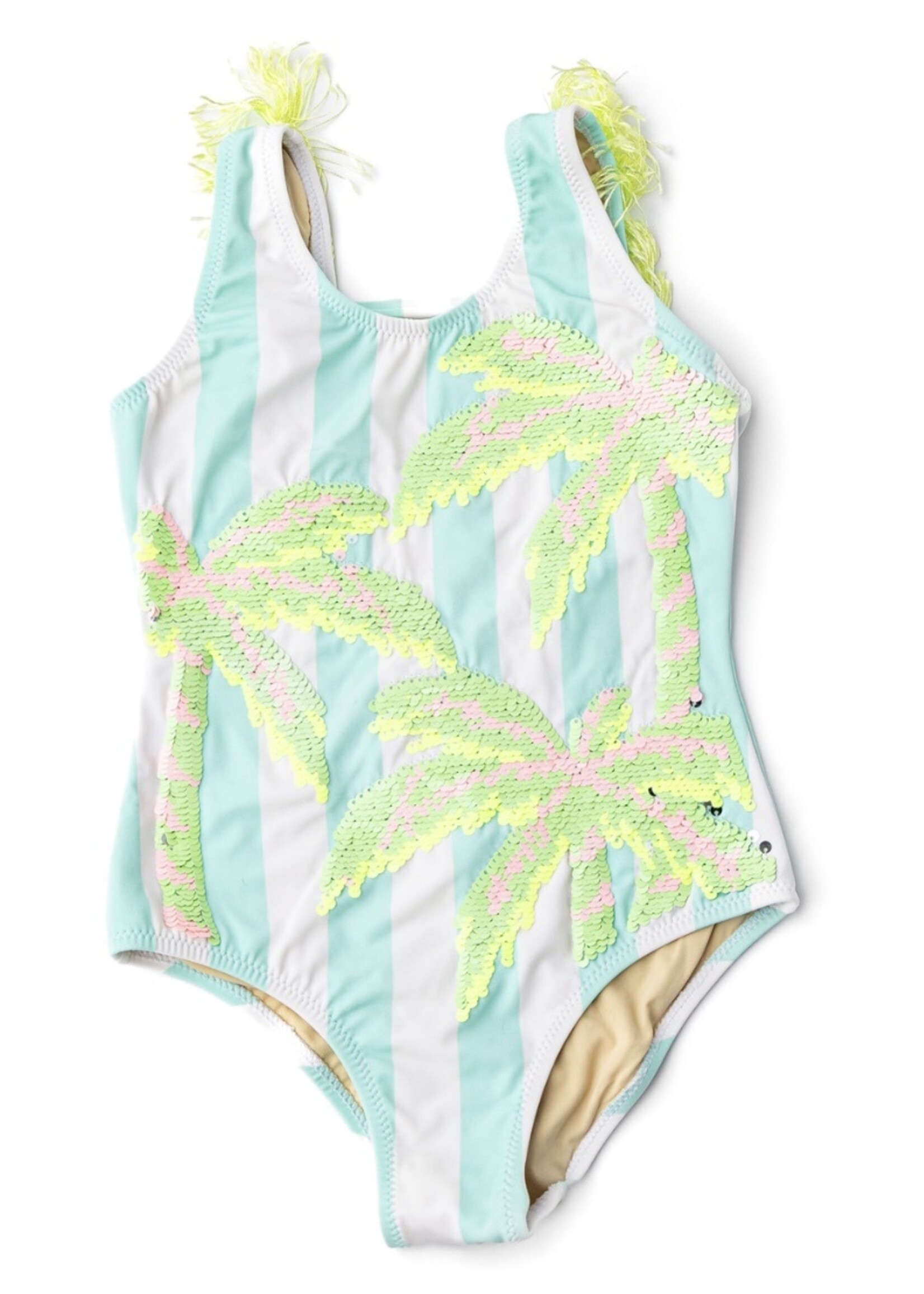 PALM STRIPE 1PC SEQUENCE FRINGE