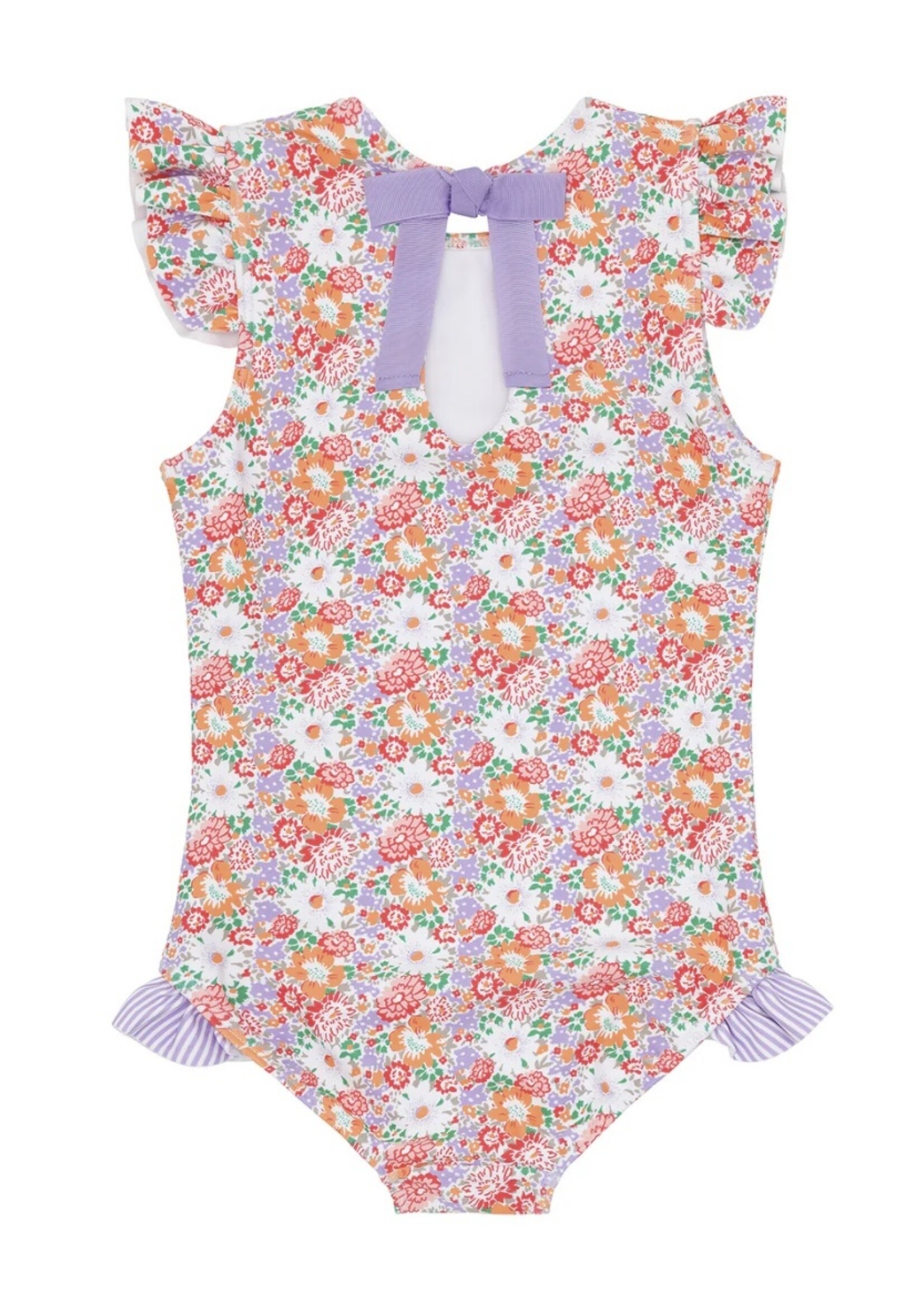 MULTI FLORAL RUFFLE RASHGUARD