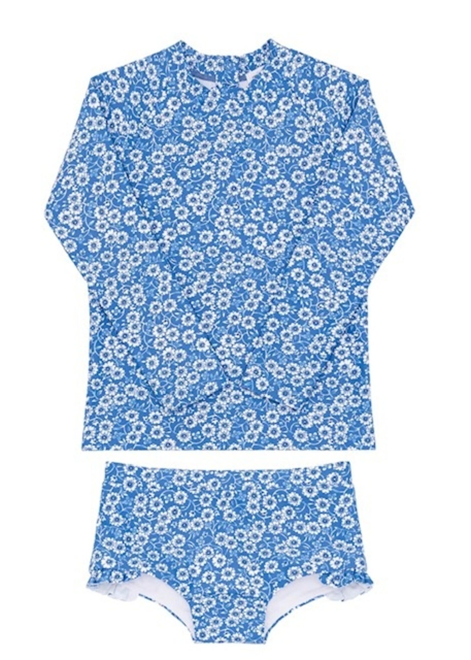 BLUE FLORAL RASHGUARD SET