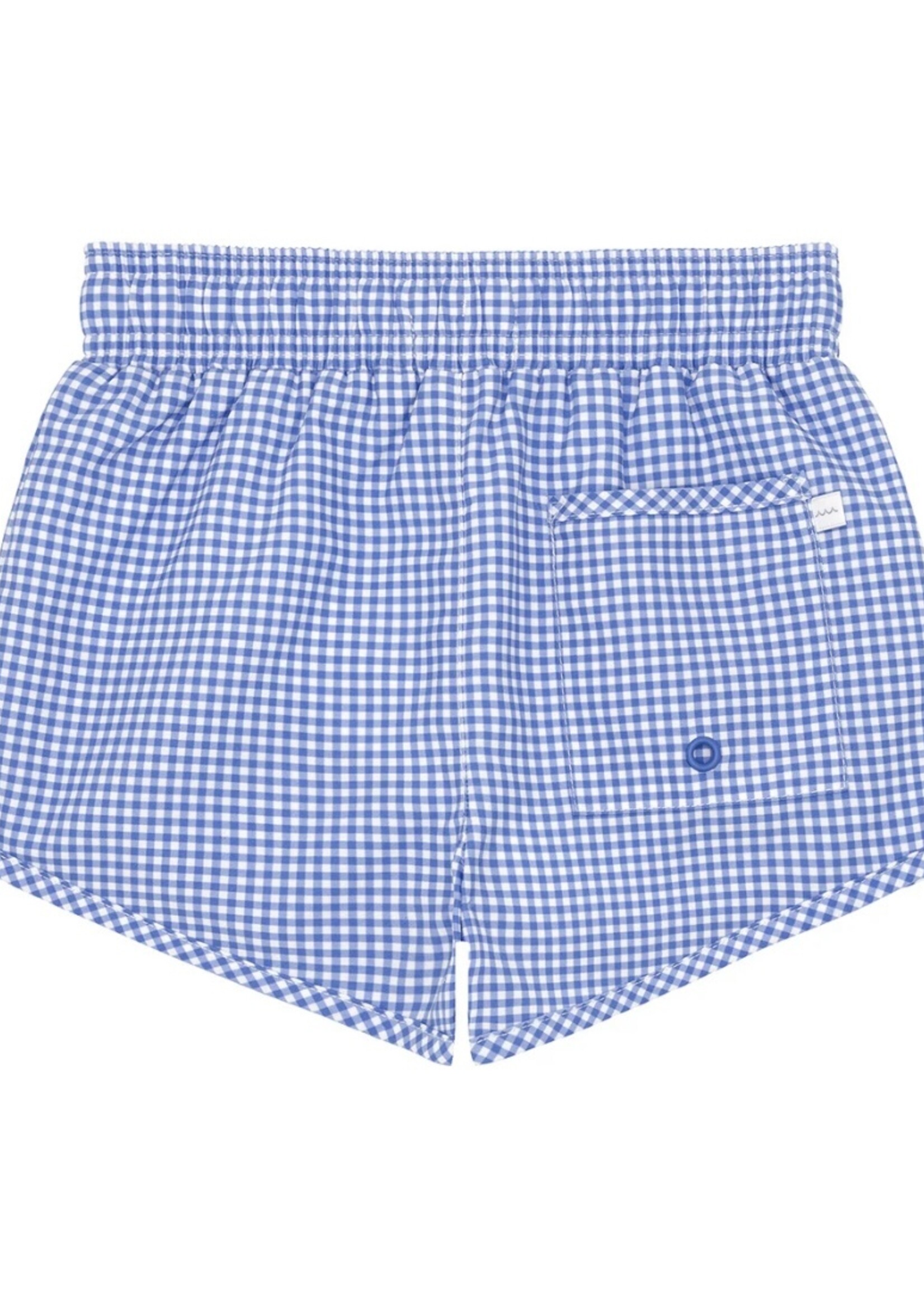 BLUE MICRO GINGHAM BOARDIE