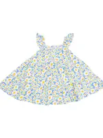 BLUE SHASTA DAISY SUNDRESS & DIAPER SET