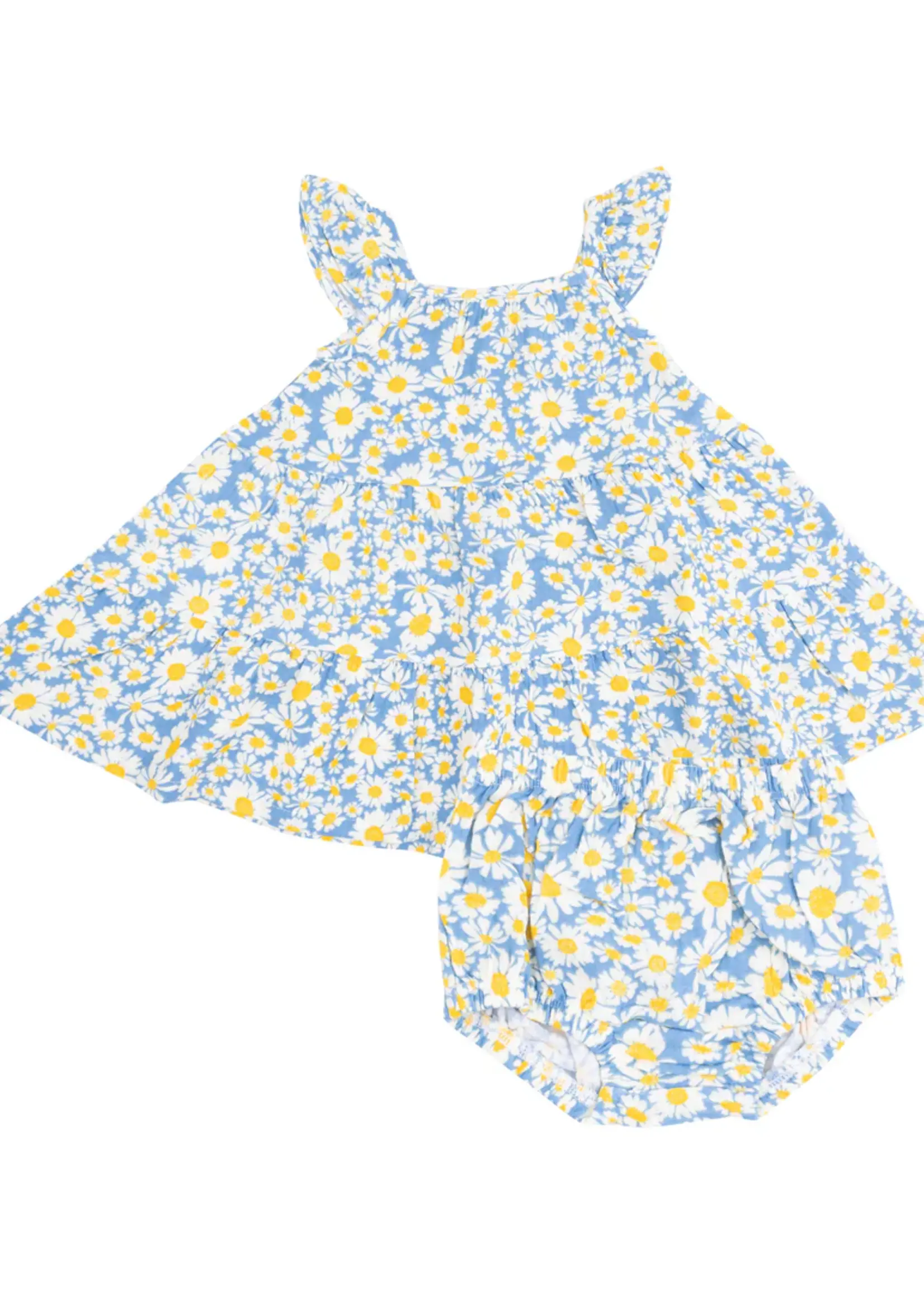 BLUE SHASTA DAISY SUNDRESS & DIAPER SET