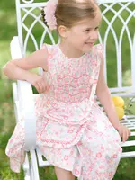MARGUERITE FLORAL PINK SLVLESS SMOCKED DRESS