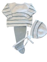 3 PIECE LAYETTE WHITE WITH LIGHT BLUE