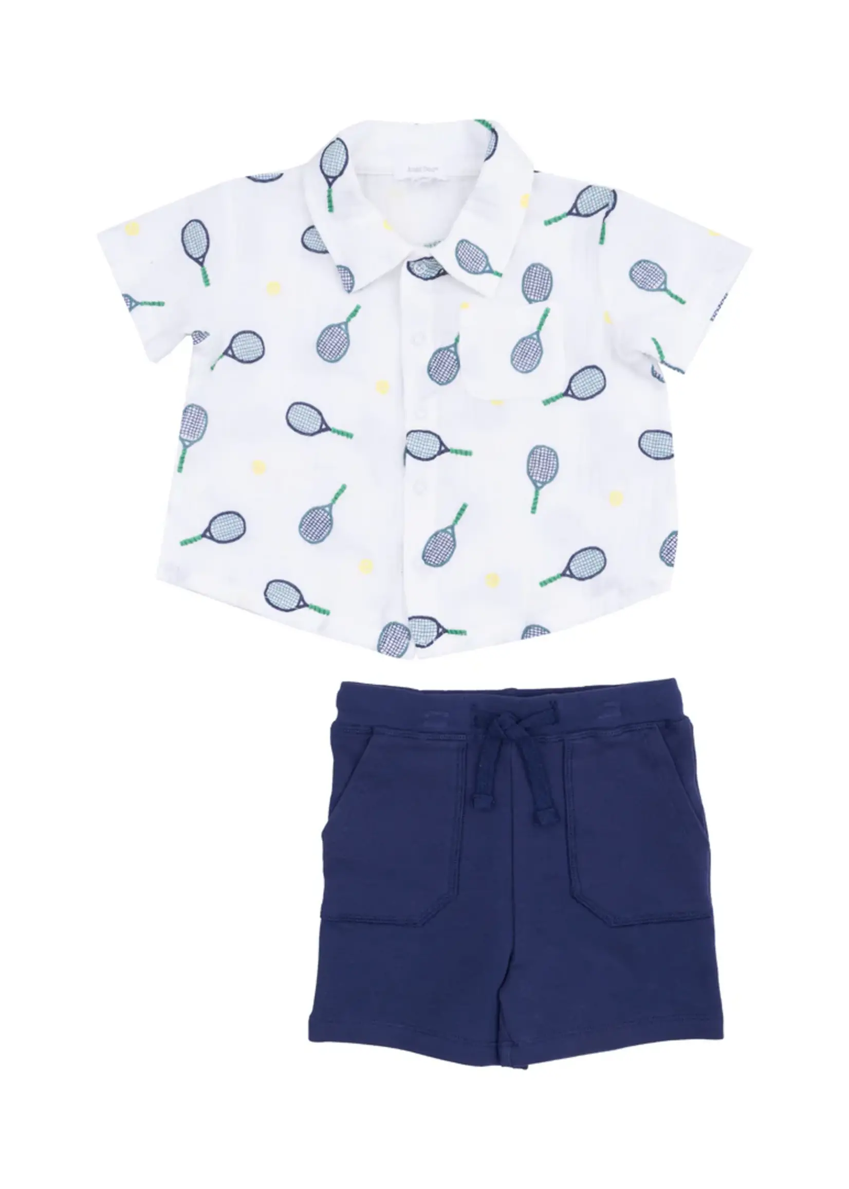 TENNIS POLO MUSLIN W/TERRY SHORT