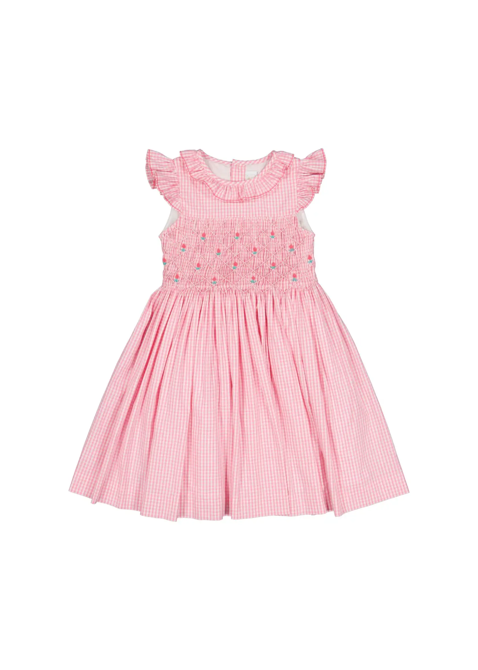 TULIP PINK GINGHAM SMOCKED DRESS