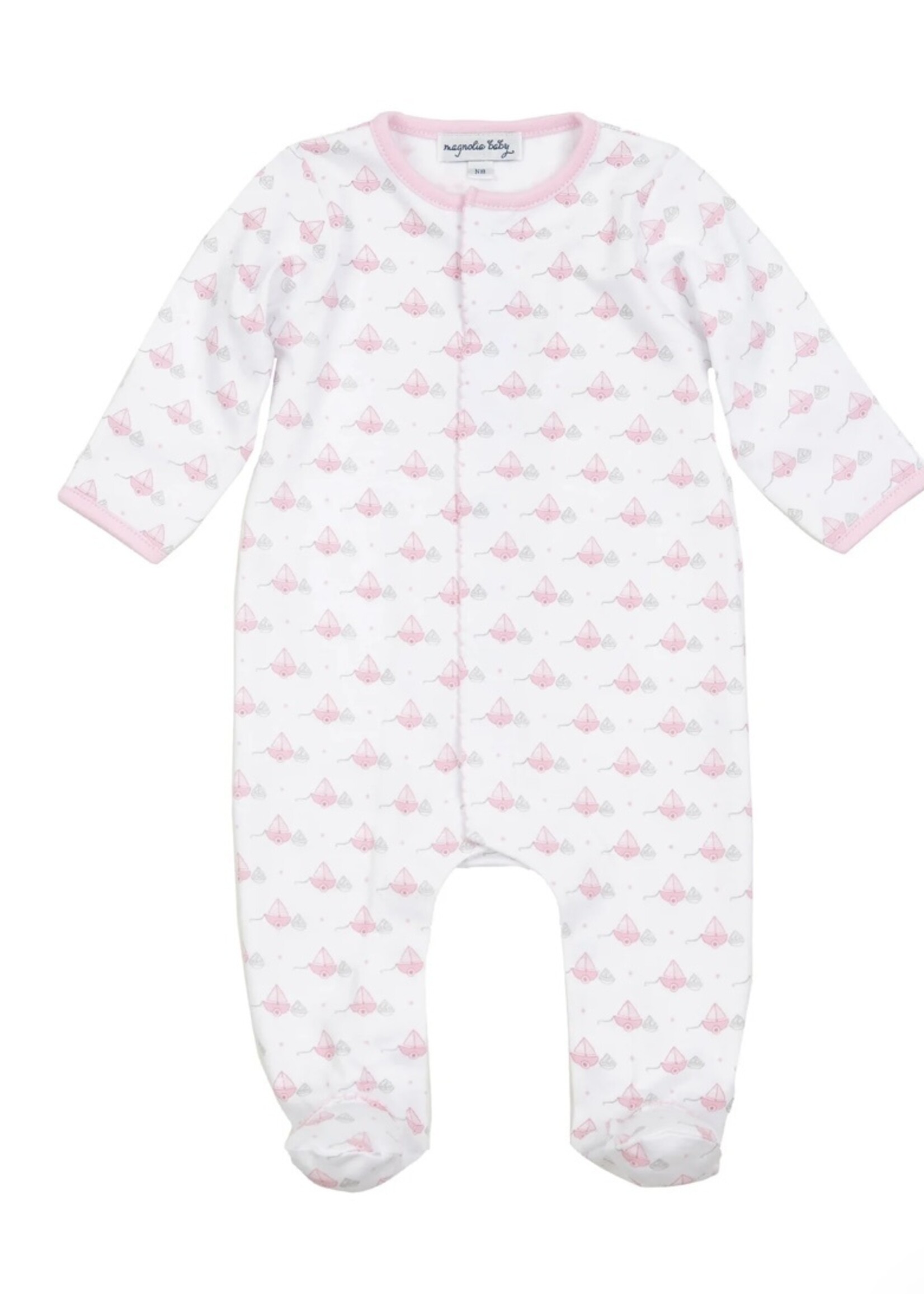 PINK MY FIRST SAILBOAT PRINTED FOOTIE