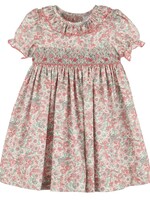COBALT SCARLET BLUSH FLORAL DRESS