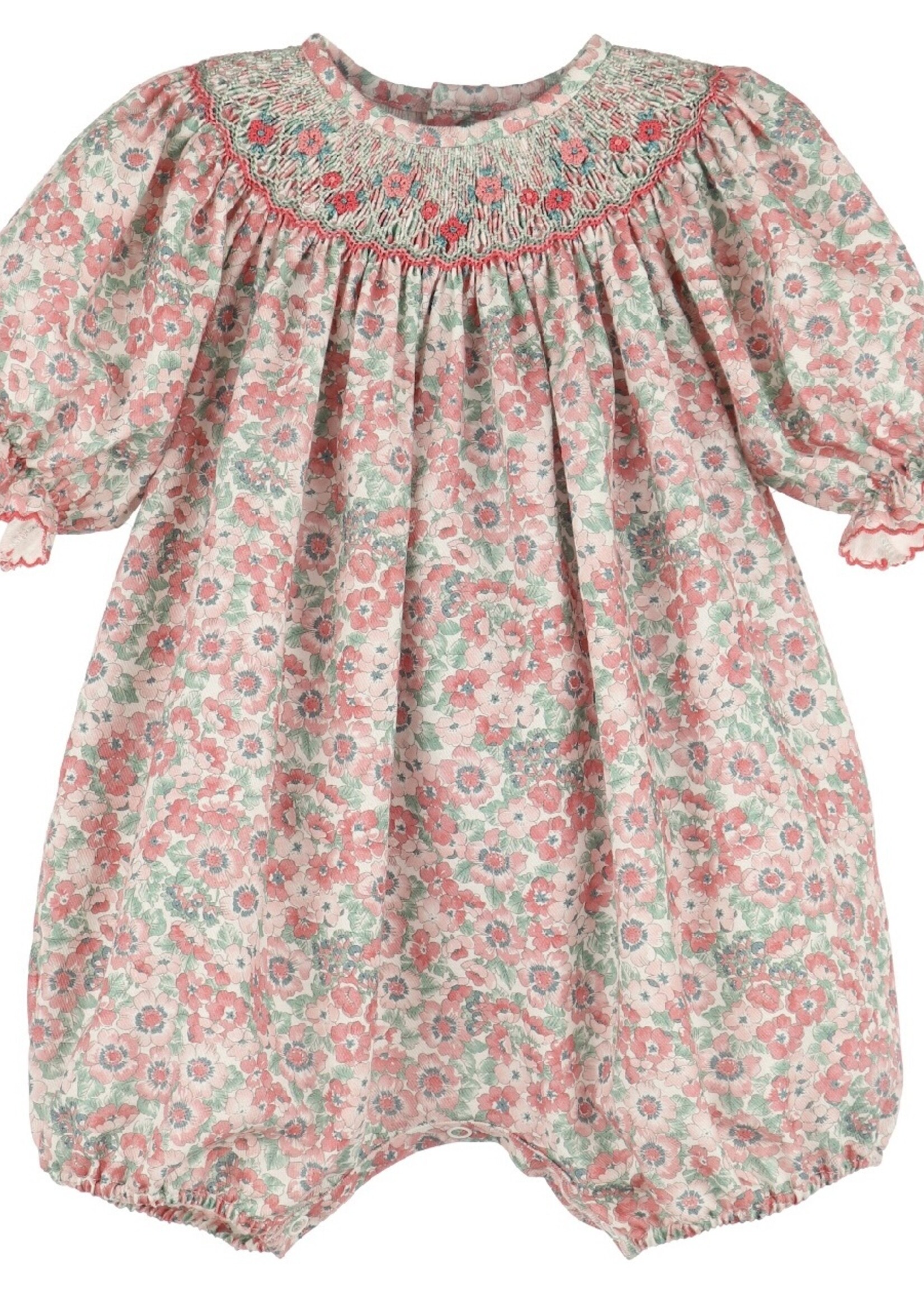 CORAL SCARLET BLUSH FLORAL BUBBLE