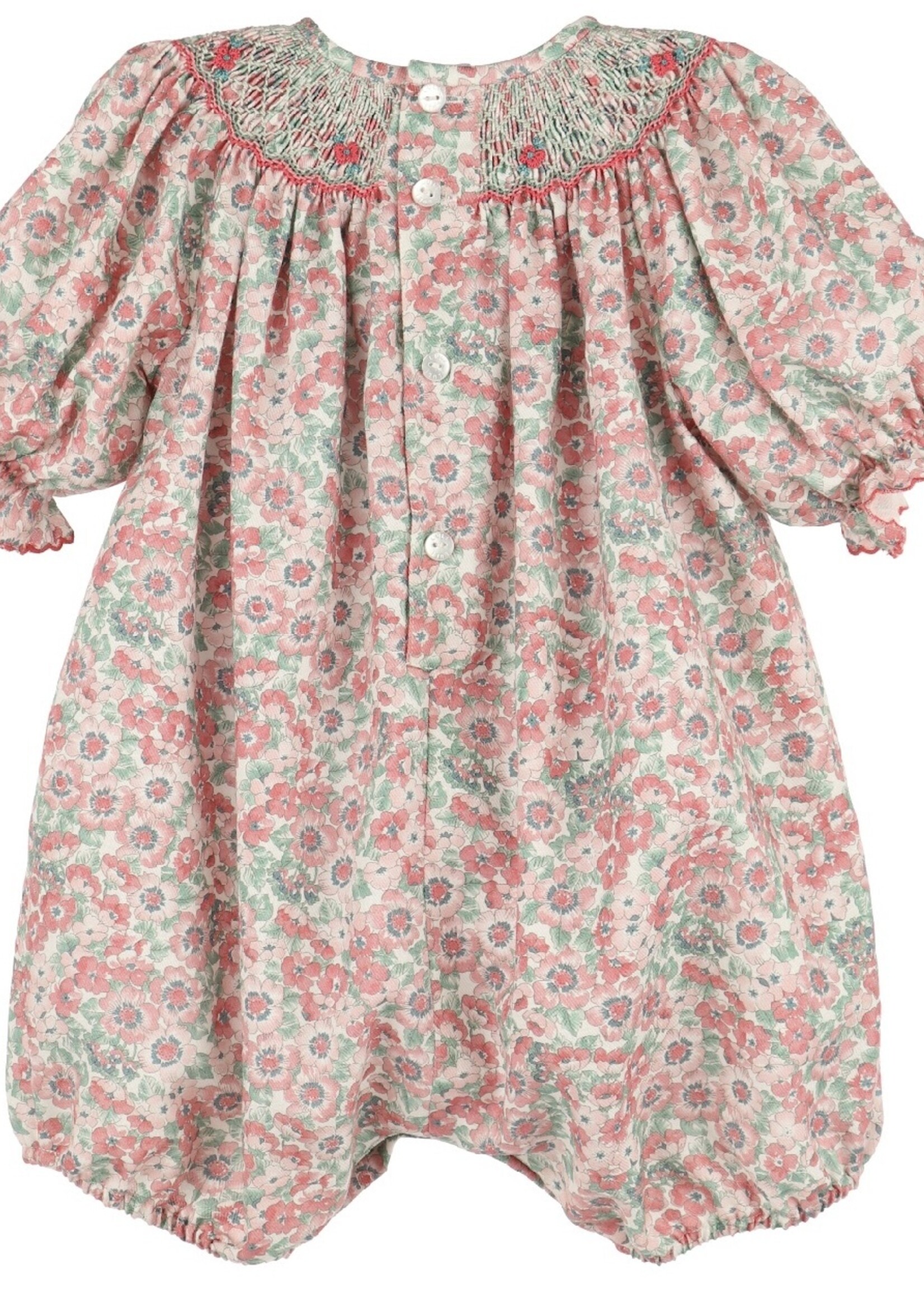 CORAL SCARLET BLUSH FLORAL BUBBLE