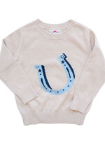 BLUE HORSESHOE KNIT SWEATER
