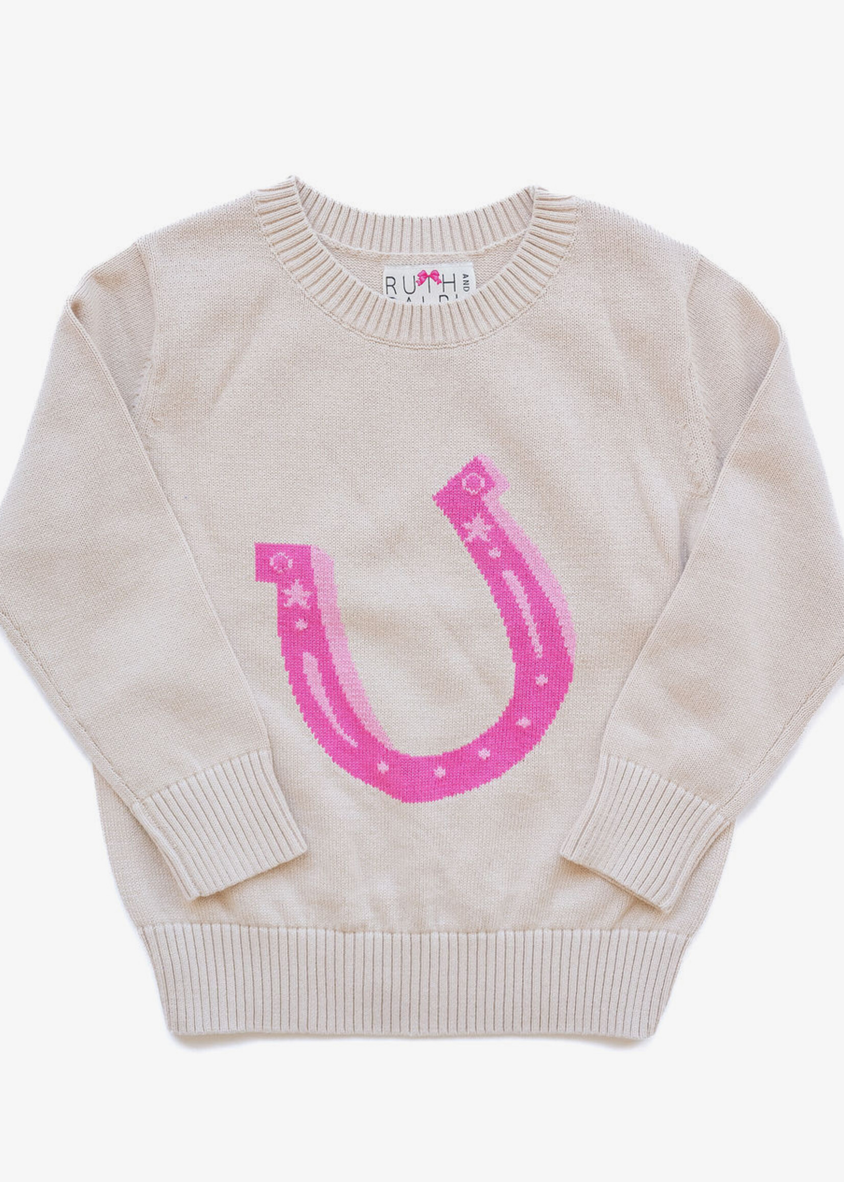 PINK HORSESHOE KNIT SWEATER