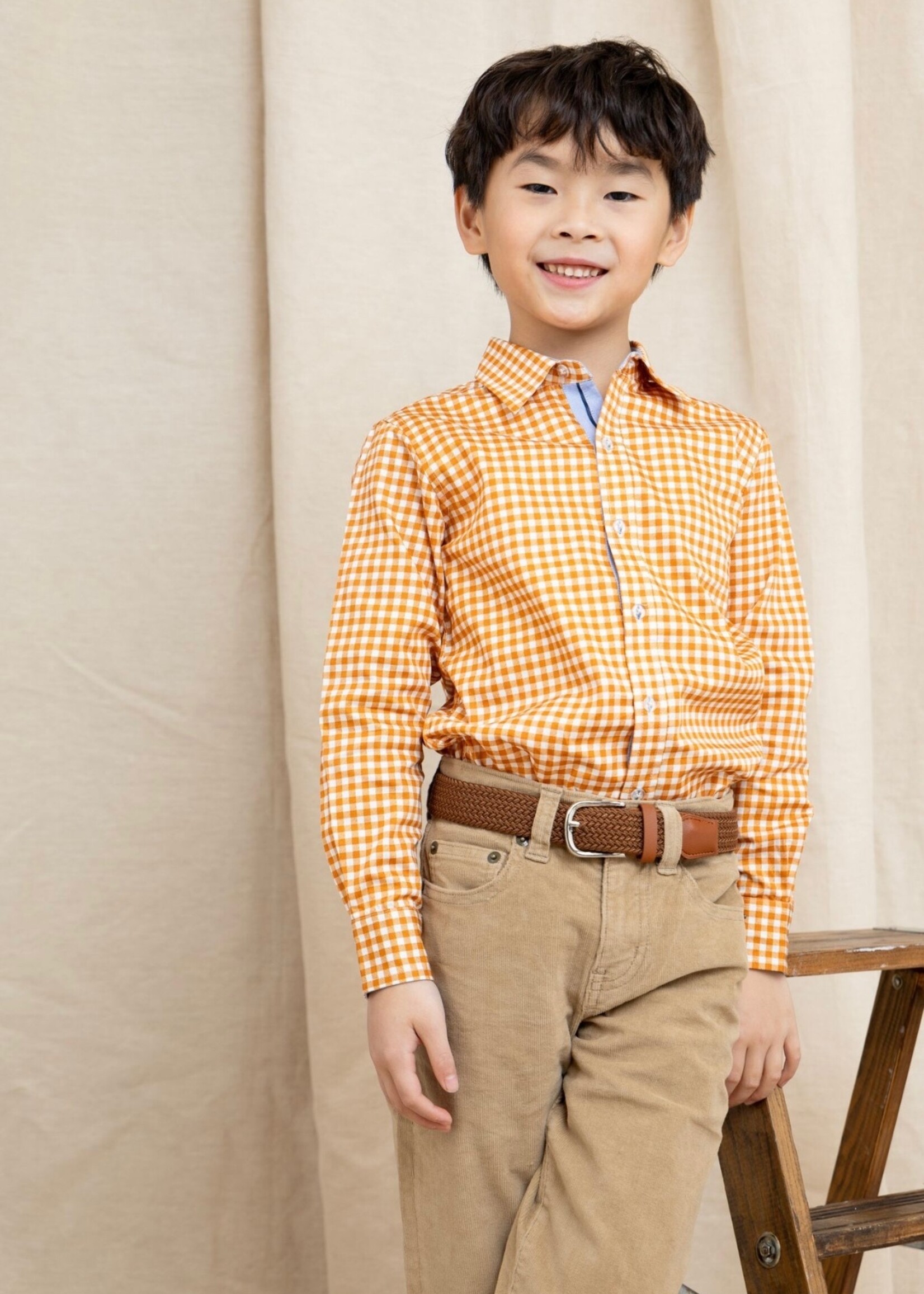 GINGHAM ORANGE SHIRTS