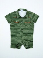 CLASSIC CAMO GREEN PEARL SNAP ROMPER