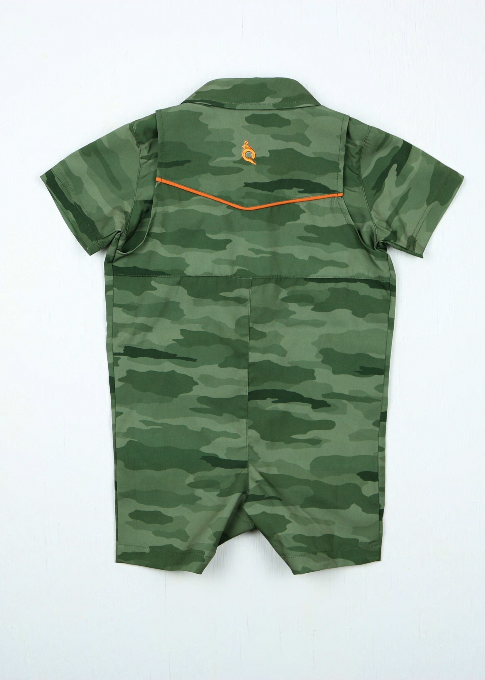 CLASSIC CAMO GREEN PEARL SNAP ROMPER